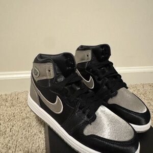 Brand New Jordan 1 Retros  Black and Silver High-Top Sneakers